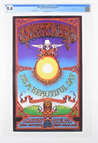 1968 AOR-3.116 Rick Griffin Grateful Dead Honolulu Hawaii RP2 Poster CGC 9.4