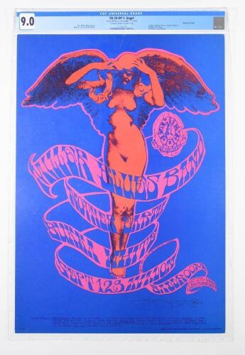 1967 FD-78 Miller Blues Band Mother Earth Avalon Ballroom Signed Mouse Poster CGC 9.0