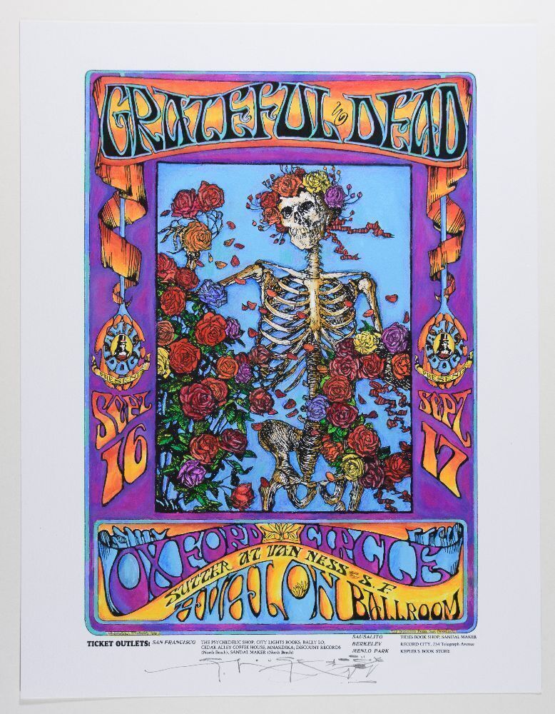 Waheed 26 Gd 2019 Stanley Mouse FD-26 Grateful Dead Avalon Mouse Hand Colored Signed ...
