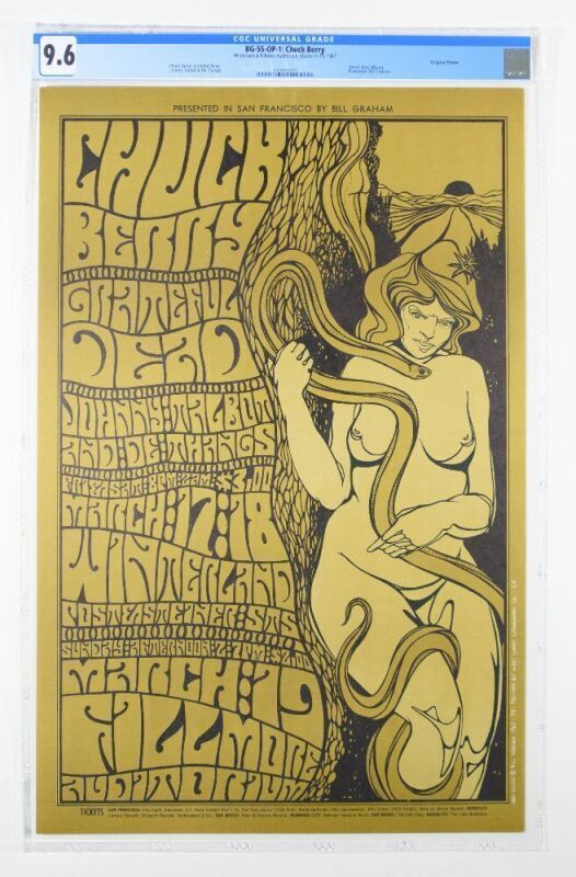 1967 BG-55 Grateful Dead Chuck Berry Fillmore Auditorium Poster CGC 9.6