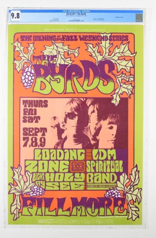 1967 BG-82 The Byrds Fillmore Auditorium Poster CGC 9.8