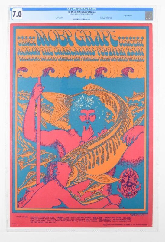 1967 FD-49 Moby Grape The Charlatans Avalon Ballroom Poster CGC 7.0