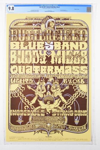 1970 BG-261 Butterfield Blues Band Fillmore West Poster CGC 9.8