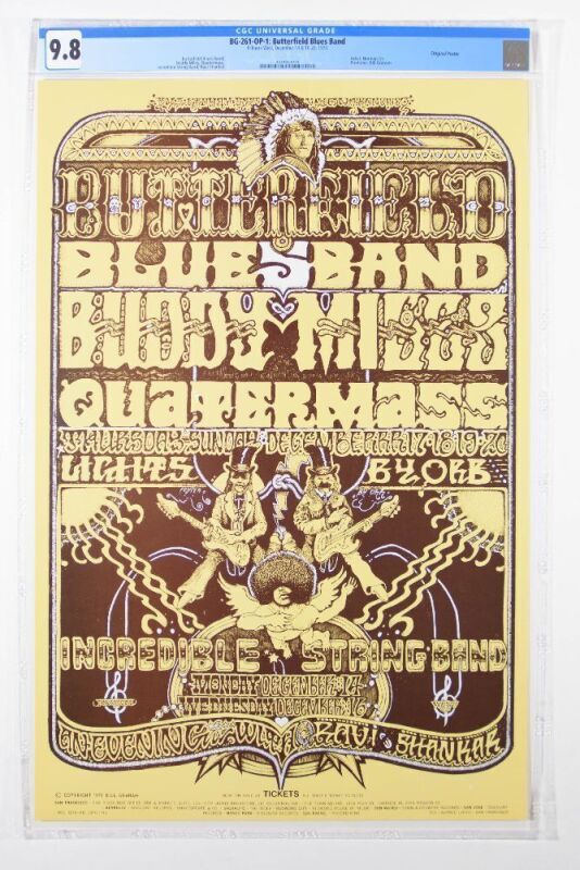 1970 BG-261 Butterfield Blues Band Fillmore West Poster CGC 9.8