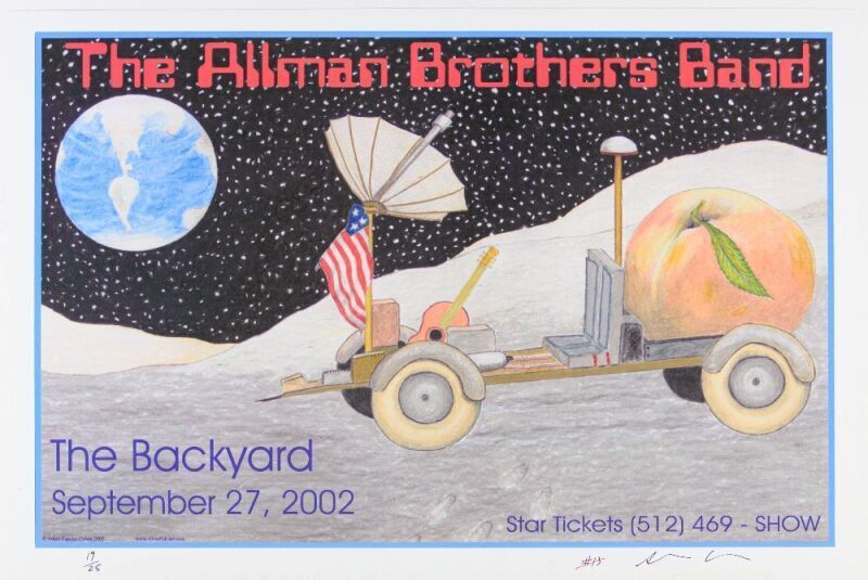 2002 The Allman Brothers Band The Backyard Austin LE Signed Adam Cohen Poster Near Mint 87