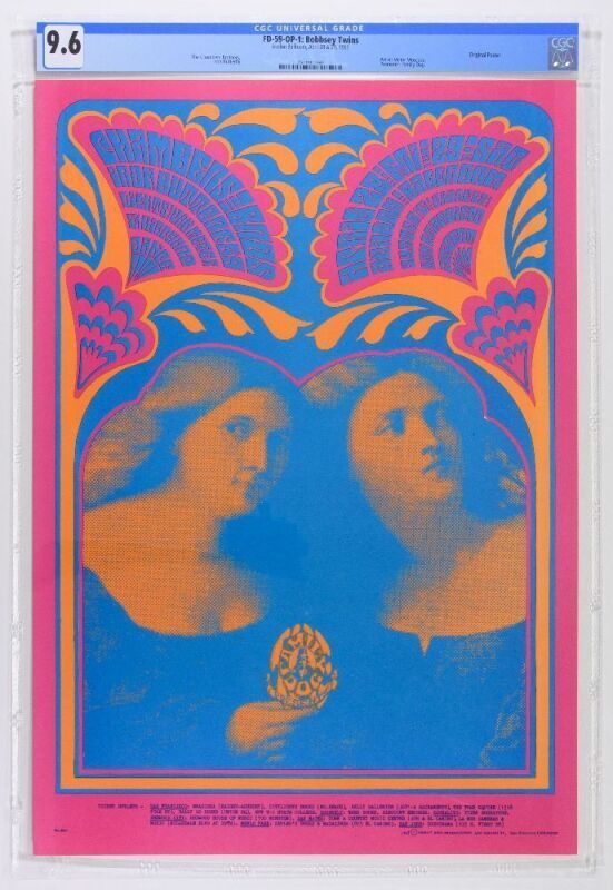 1967 FD-59 Iron Butterfly Chambers Brothers Avalon Ballroom Poster CGC 9.6