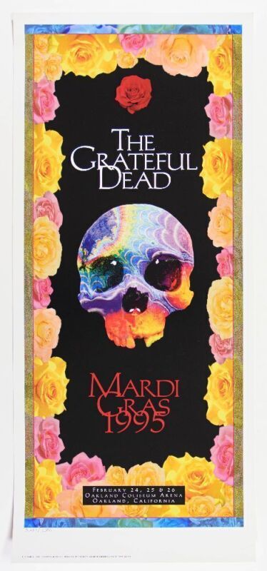 1995 Grateful Dead Oakland Coliseum Annual Mardi Gras Celebration Concerts LE Poster Excellent 77