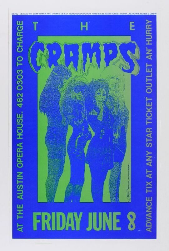 1990 The Cramps Austin Opera House Poster Excellent 73
