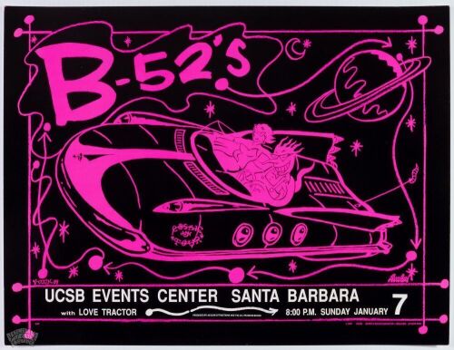 1990 Frank Kozik The B-52's UCSB Events Center Santa Barbara Poster Near Mint 93