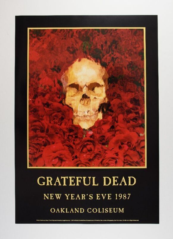 1987 PCL-7B Grateful Dead New Years Eve Oakland Coliseum Poster Mint 95