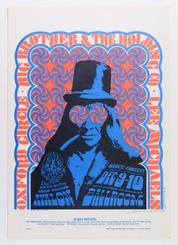 1966 FD-38 Big Brother Janis Joplin Oxford Circle Avalon Ballroom RP3 Signed Moscoso Poster Excellent 73