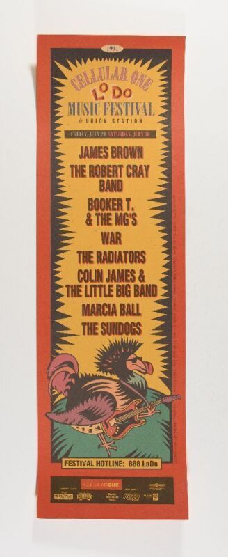 1994 James Brown Booker & The MG's LoDo Music Festival Union Station Denver Poster Mint 91