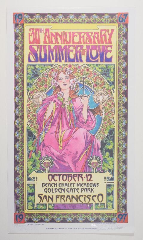 1997 Bob Masse 30th Anniversary Summer of Love LE Signed Masse and Professor Poster Poster Excellent 79