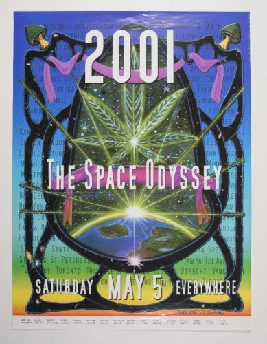 2001 The Space Odyssey Millions Marijuana March Poster Extra Fine 63