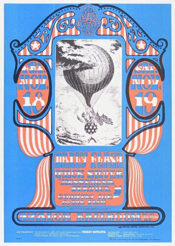 1966 FD-35 Daily Flash Quicksilver Country Joe Avalon Ballroom RP2 Poster Near Mint 85