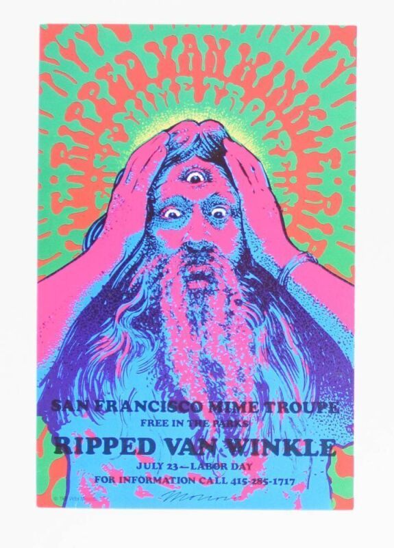 1988 Victor Moscoso Ripped Van Winkle Handbill Near Mint 85