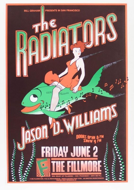 1989 NF-102 The Radiators The Fillmore Poster Near Mint 87