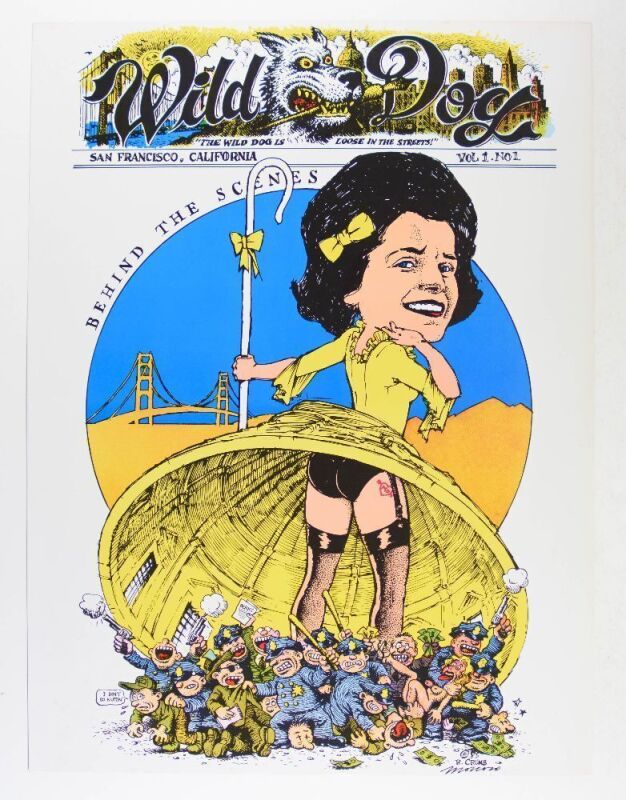 1985 R. Crumb Victor Moscoso Dan O'Neil Wild Dogs Poster Near Mint 81