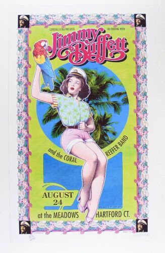 1996 Bob Masse Jimmy Buffett The Meadows Hartford LE Signed Masse Poster Near Mint 87