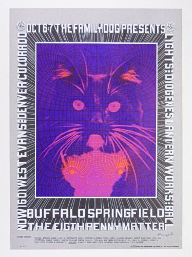 1967 FD-D5 Buffalo Springfield 1601 W Evans Street Denver Poster Near Mint 85