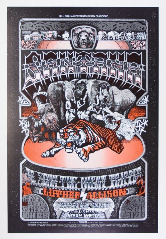 1970 BG-248 Santana Dr John Fillmore West Poster Near Mint 85