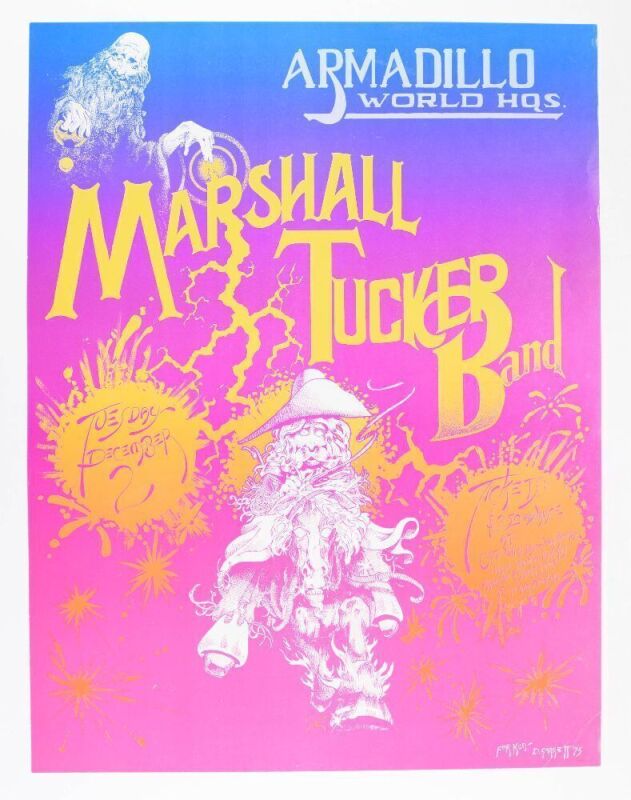 1975 The Marshall Tucker Band Armadillo World Headquarters Austin Poster Excellent 75
