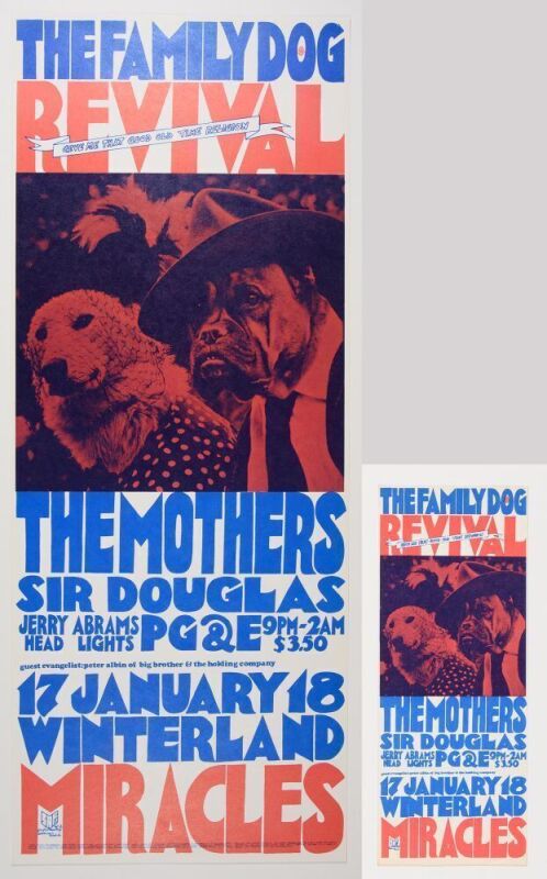 1969 FD-690117 Frank Zappa The Mothers Winterland Poster & Handbill Mint 91