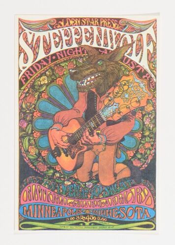 1969 Steppenwolf Minneapolis National Guard Armory Handbill Mint 91