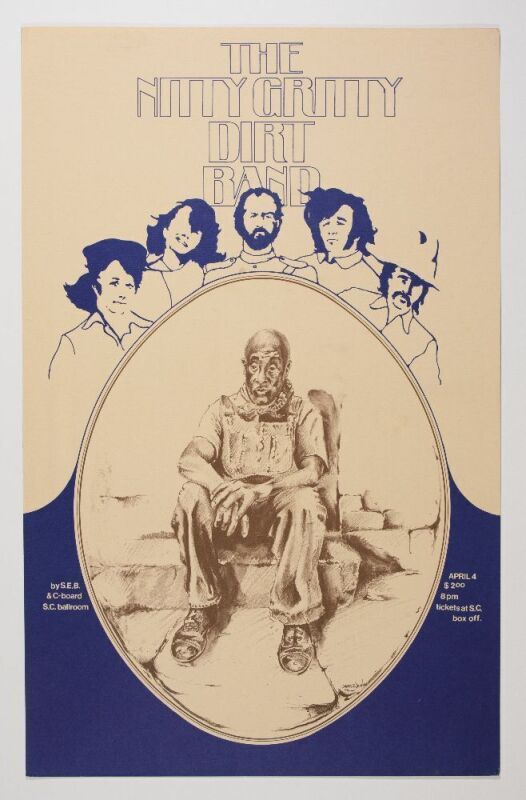 1970 Nitty Gritty Dirt Band S.C. Ballroom Poster Near Mint 89