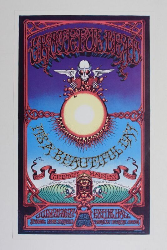 1968 AOR-3.116 Grateful Dead Honolulu Hawaii RP2 Poster Near Mint 81