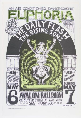 1966 FD-7 Big Brother Daily Flash Euphoria Avalon Ballroom RP4 Poster Near Mint 87