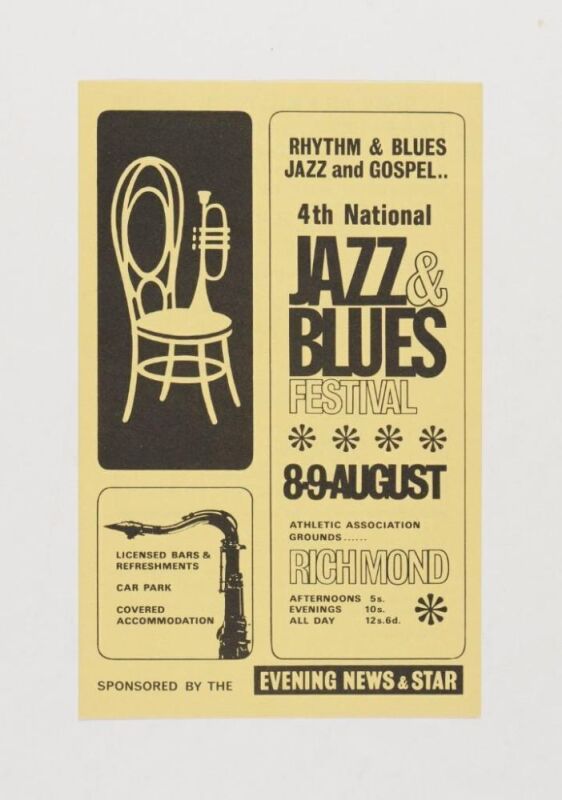1964 Rolling Stones Jazz & Blues Festival Richmond Athletic Ground London England Handbill Mint 91