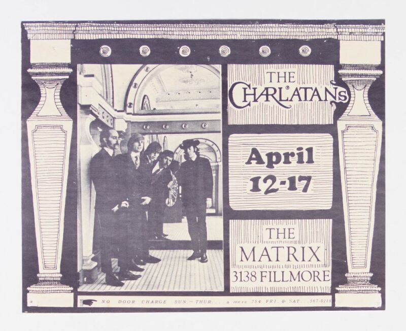 1967 AOR-2.117 The Charlatans The Matrix Handbill Excellent 71