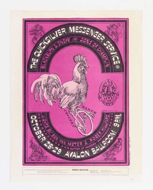 1966 FD-32 Quicksilver Messenger Service Avalon Ballroom Handbill Extra Fine 65