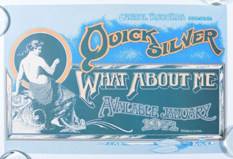 1971 Quicksilver Messenger Service What About Me Capitol Records Promotional Poster Excellent 73