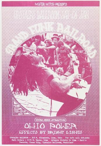 1970 Grand Funk Railroad The Upstairs Ballroom Poster Mint 91