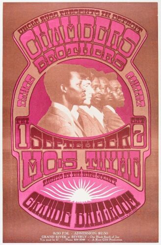 1967 G/G-670901 Chambers Brothers MC5 Grande Ballroom Poster Near Mint 89