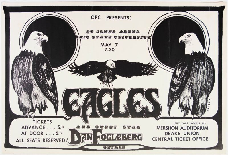 1975 The Eagles John's Arena Ohio State University Extra Fine 67