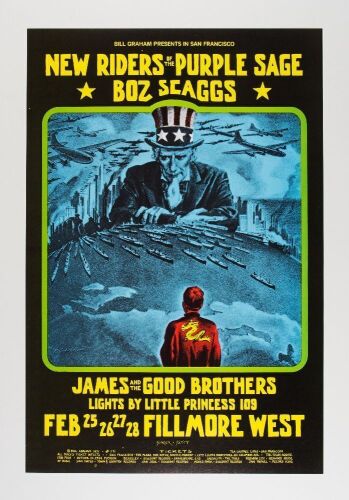 1971 BG-271 New Riders of the Purple Sage Fillmore West Poster Mint 95