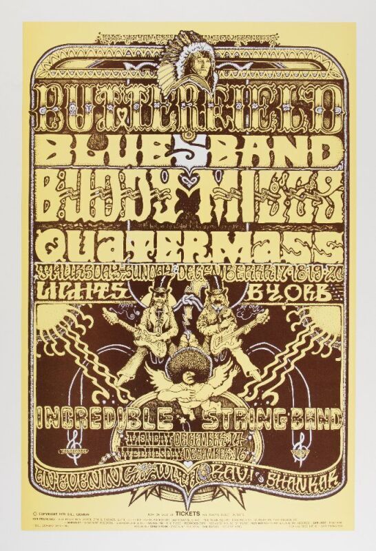 1970 BG-261 Butterfield Blues Band Fillmore West Poster Mint 95