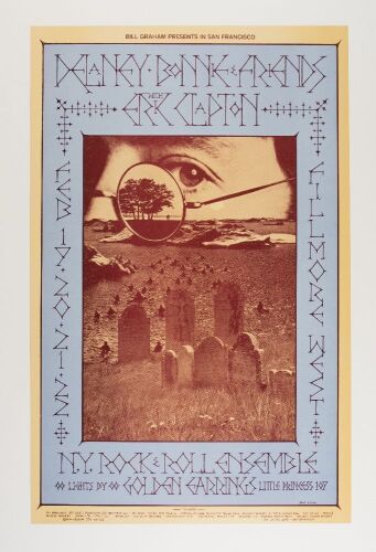 1970 BG-218 Delaney & Bonnie & Friends with Eric Clapton Fillmore West Poster Mint 95