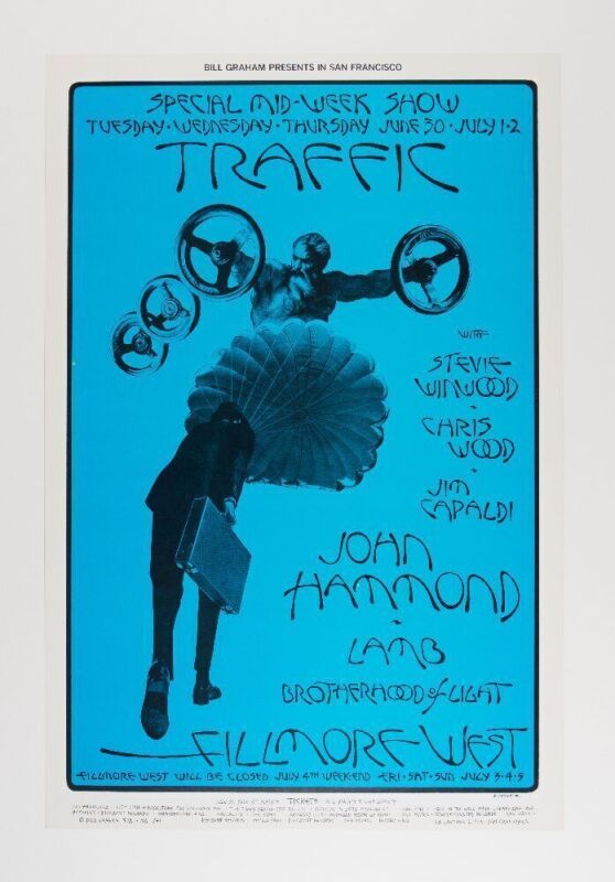 1970 BG-241 Traffic Fillmore West Poster Mint 95