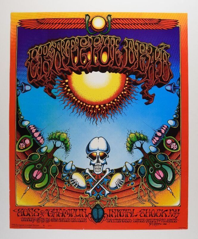 1976 AOR-2.24 Grateful Dead Aoxomoxoa Avalon Ballroom RP2 Poster Excellent 71