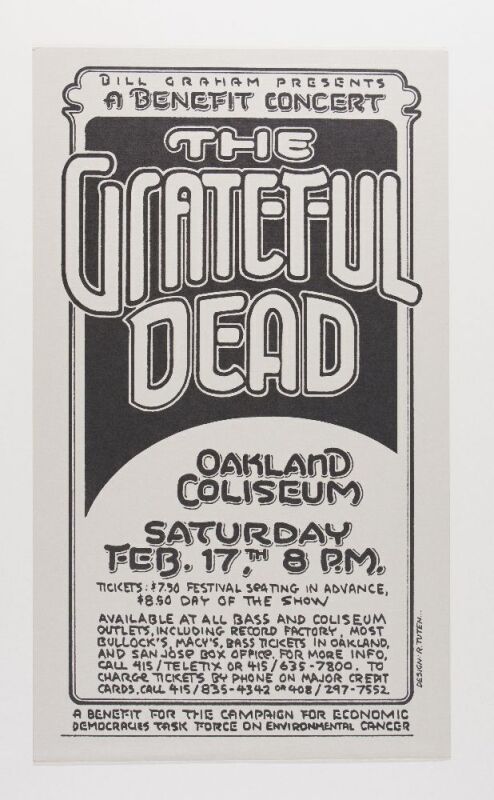 1979 Grateful Dead Oakland Coliseum Poster Near Mint 89