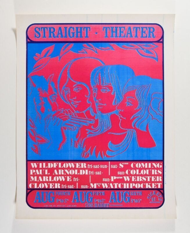 1967 Wildflower Paul Arnoldi Clover Straight Theater Poster Near Mint 81