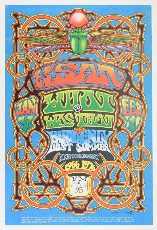 1976 Stanley Mouse Alton Kelley KSAN What Was That Radio Show Poster Excellent 73