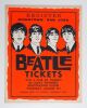 1966 The Beatles San Jose San Francisco Bay Area Ticket Giveaway For Candlestick Park Concert Cardboard Poster Near Mint 89