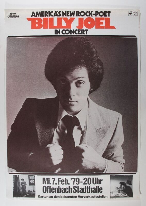 1979 Billy Joel Stadthalle Offenbach Germany Poster Excellent 73