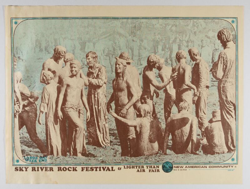 1968 Grateful Dead Santana Sky River Rock Festival Betty Nelson's Farm Poster Extra Fine 67