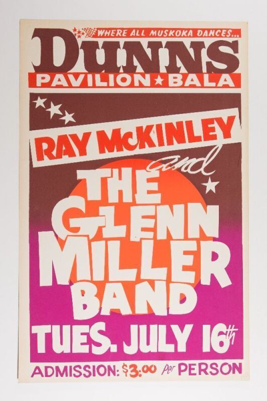 1963 The Glenn Miller Band Dunns Pavilion Ontario Canada Cardboard Poster Near Mint 81